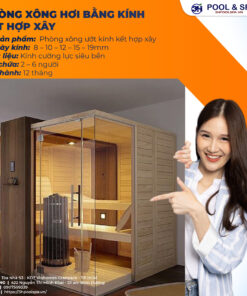 Phòng Xông Hơi Ướt Bằng Kính Kết Hợp Xây